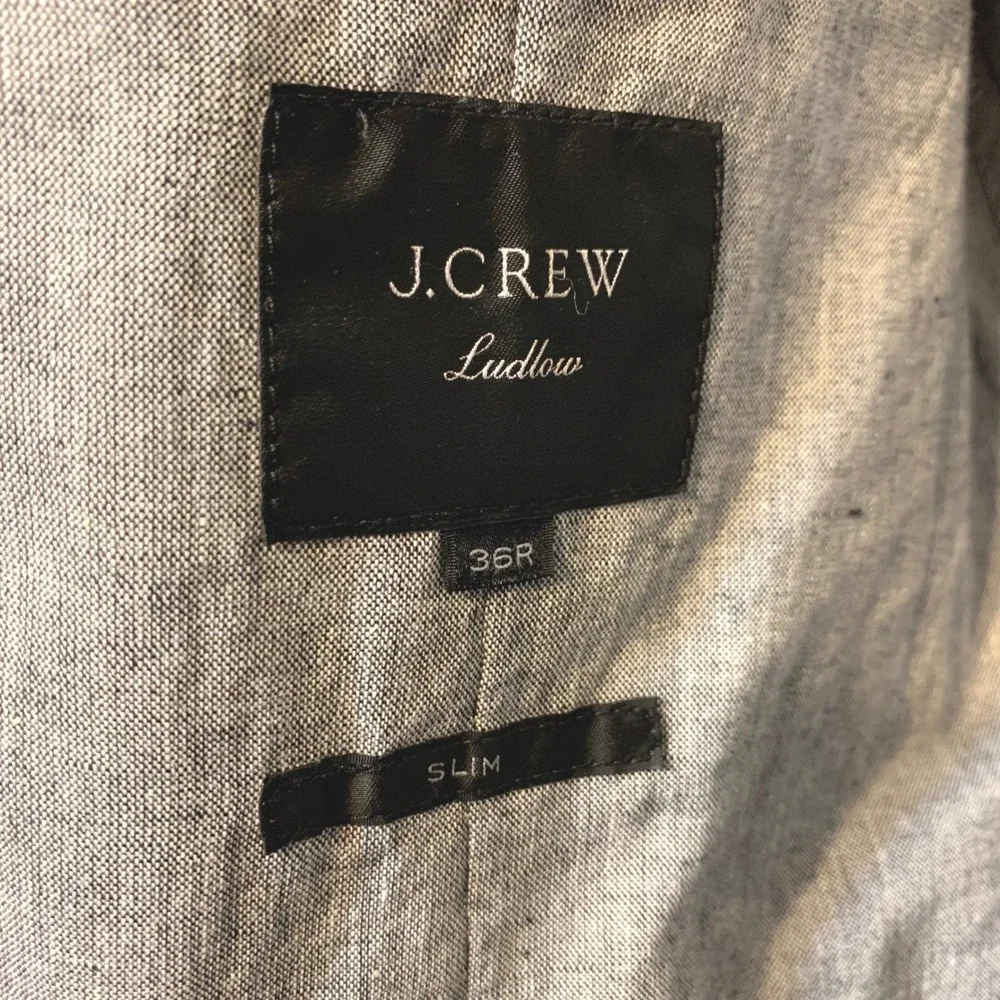 J.Crew Ludlow Blazer 36R Slim Gray Cotton Linen Somelos Sport Coat
